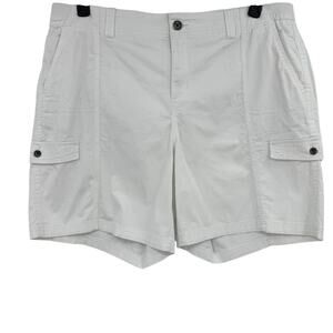 Style & Co. Womens 20W Plus White Mid Rise Cargo Outdoor Utility Hiking Shorts